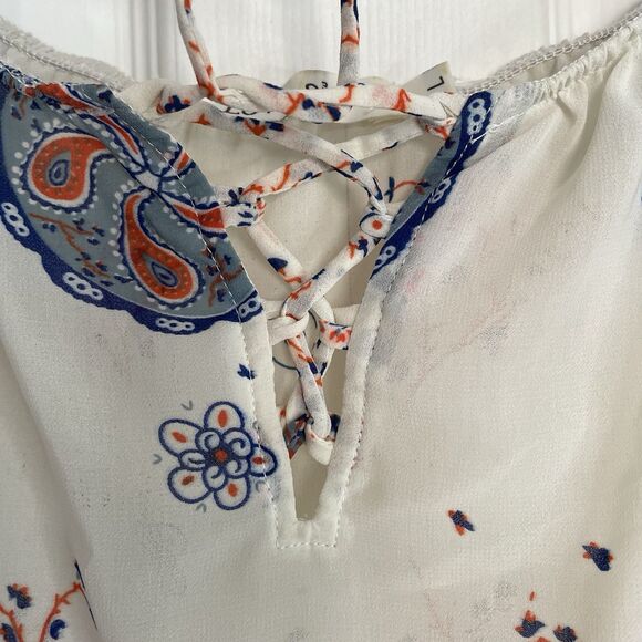 Love 8 Semi-Sheer Bohemian Peasant Paisley Tunic Women’s Size L - Picture 7 of 10